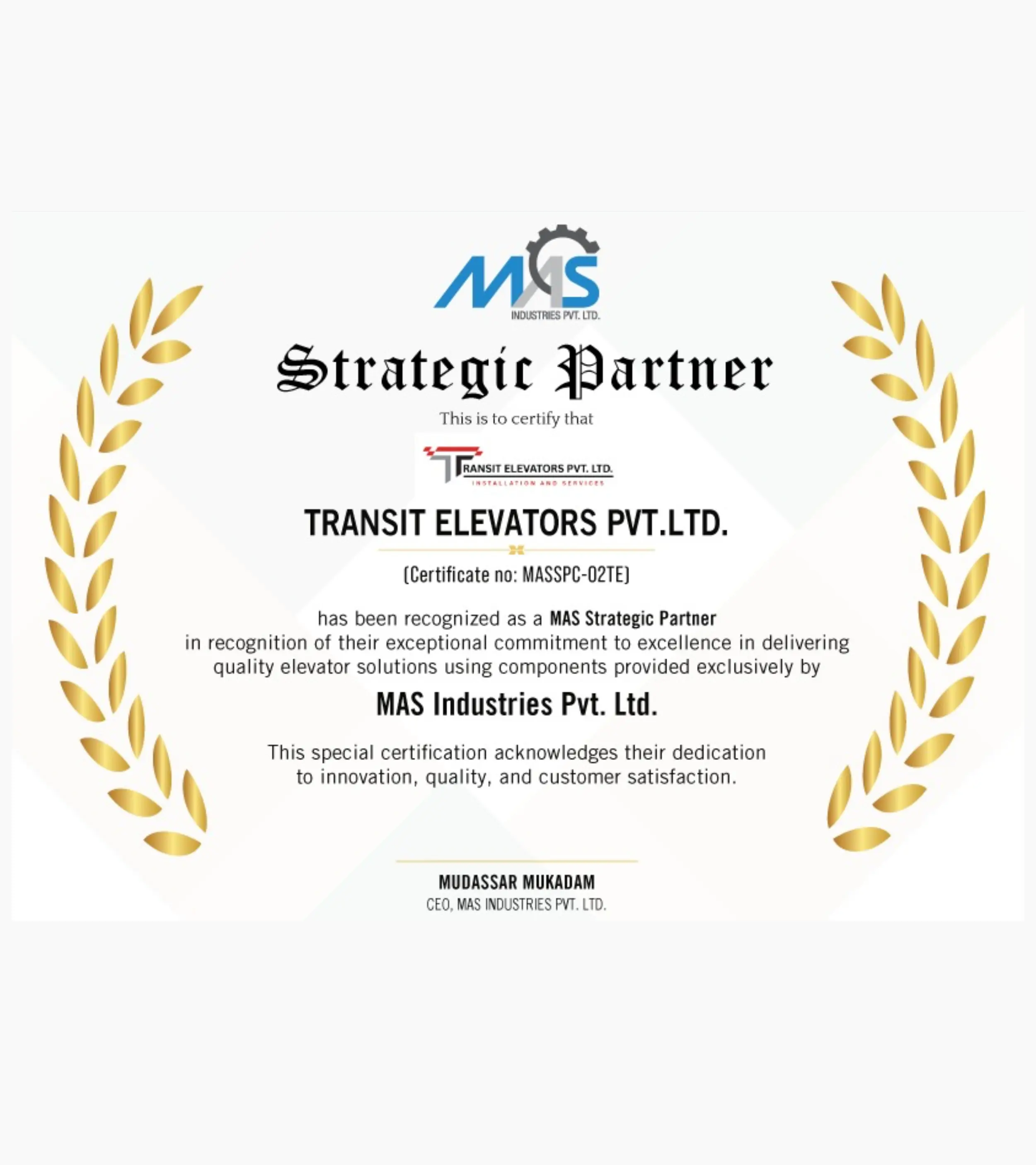 Happy Customer with Elevator